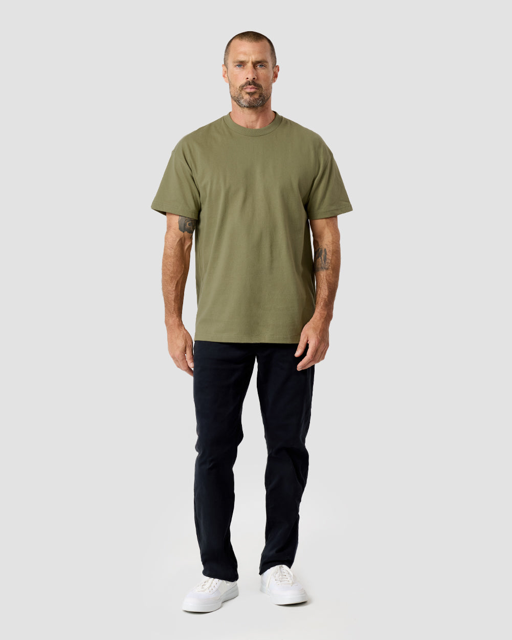 Minimalist Mens T Shirt Classic Fit Solid Color Daily Wear Black