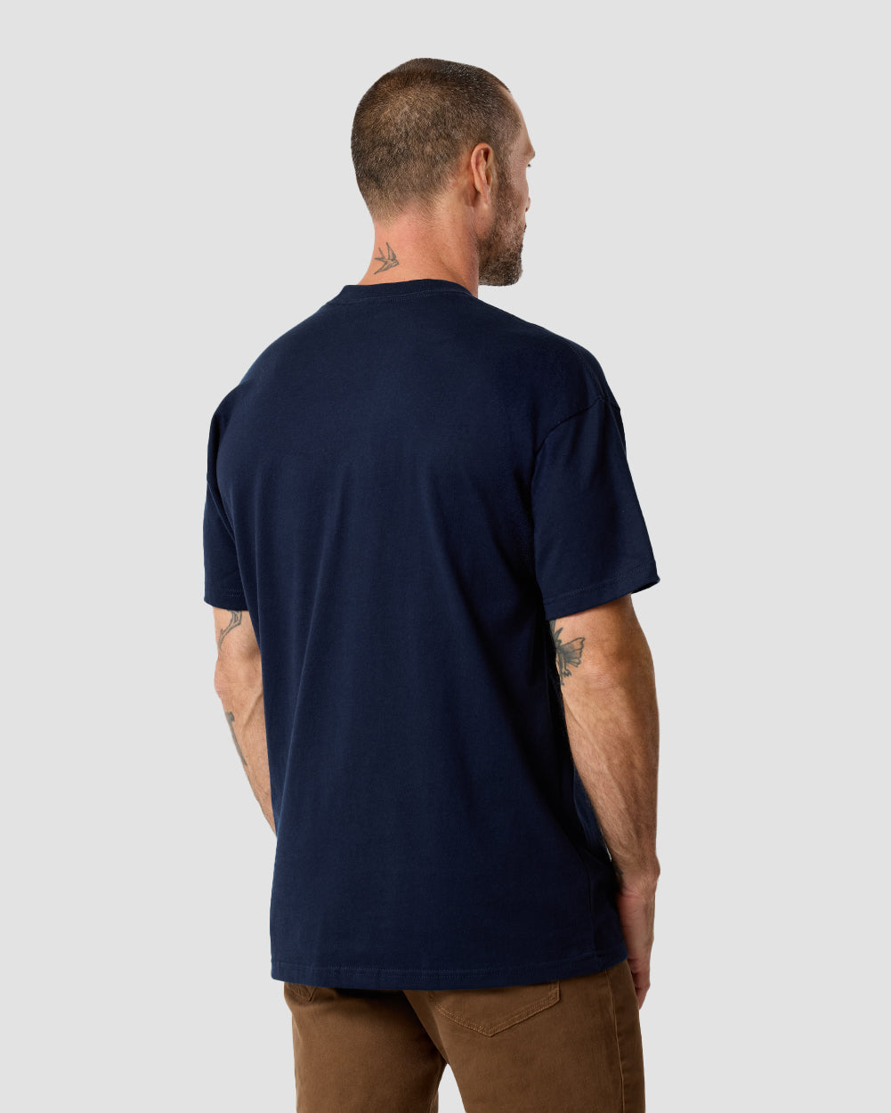 Minimalist Mens T Shirt Classic Fit Solid Color Daily Wear Black