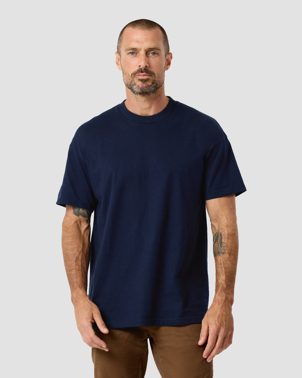 Minimalist Mens T Shirt Classic Fit Solid Color Daily Wear Black