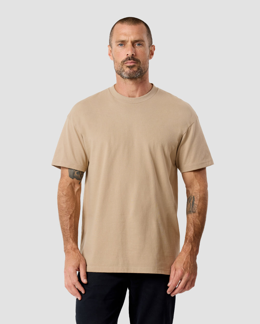 Minimalist Mens T Shirt Classic Fit Solid Color Daily Wear Black