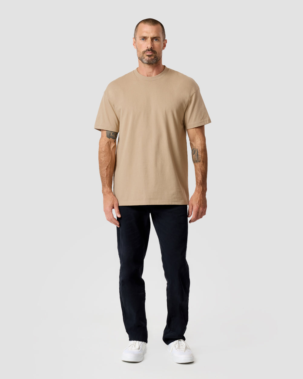 Minimalist Mens T Shirt Classic Fit Solid Color Daily Wear Black