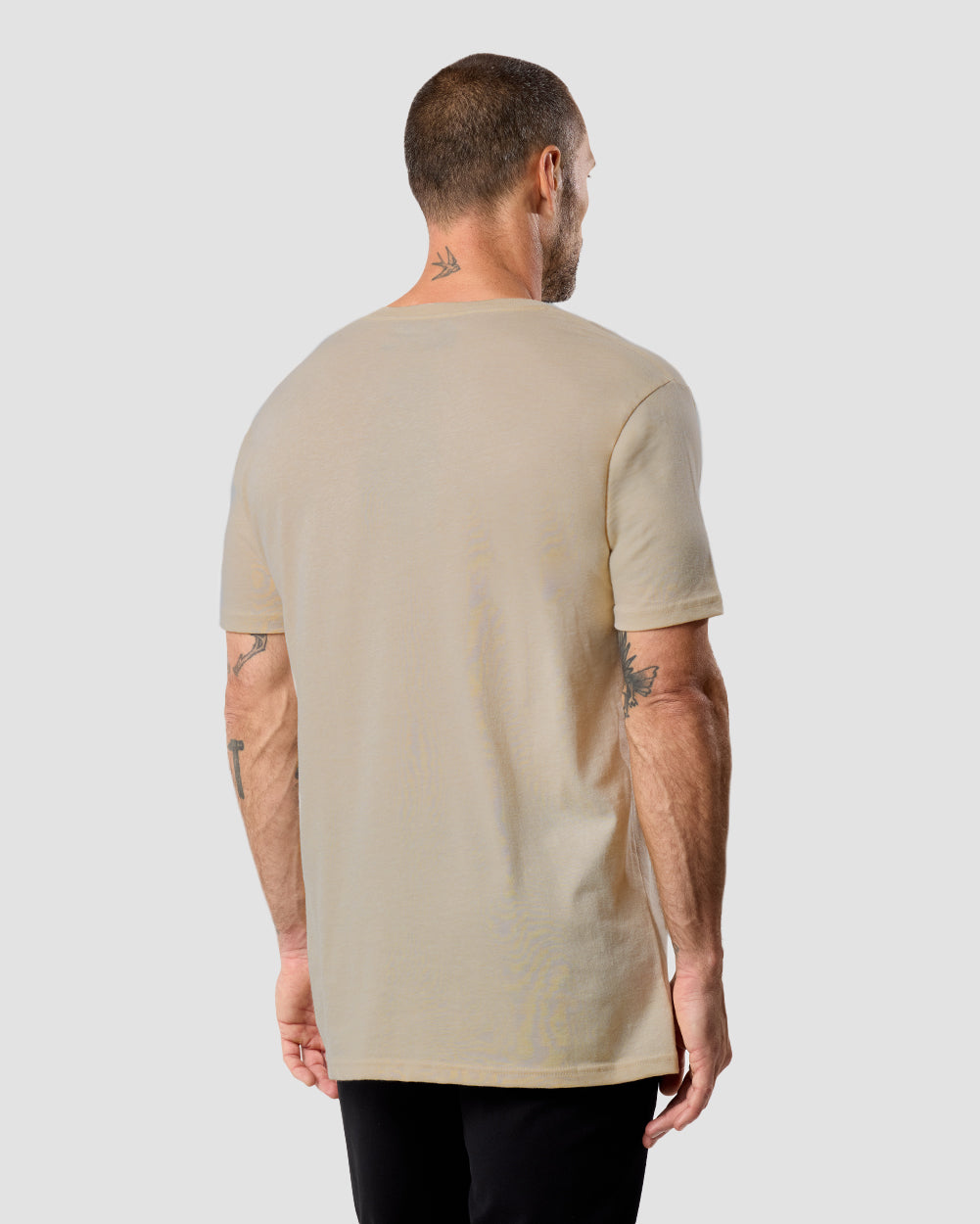 V-Neck Tee Cotton Black T-shirt for Men