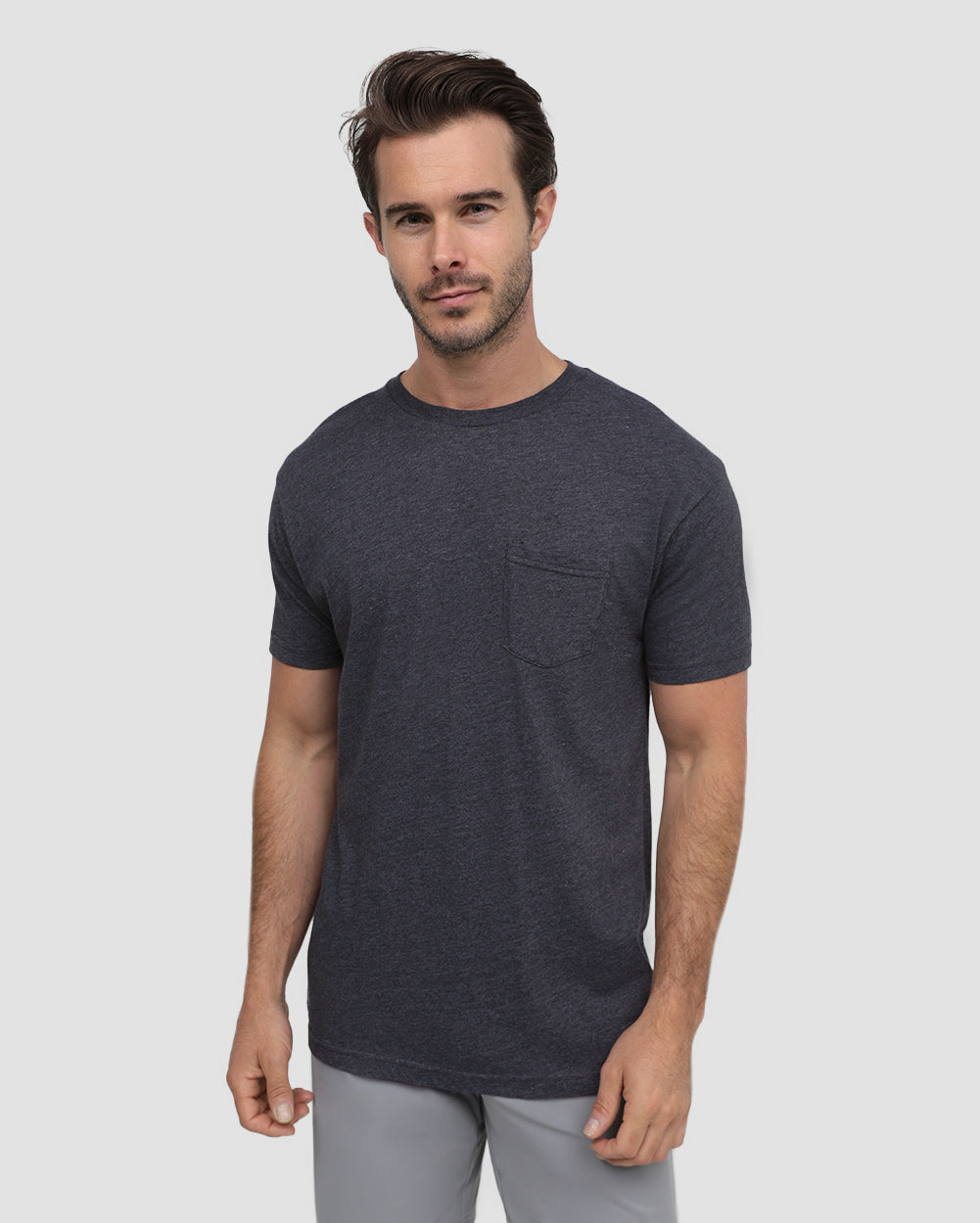 Mens Pocket T Shirt Classic Solid Color Casual Tee