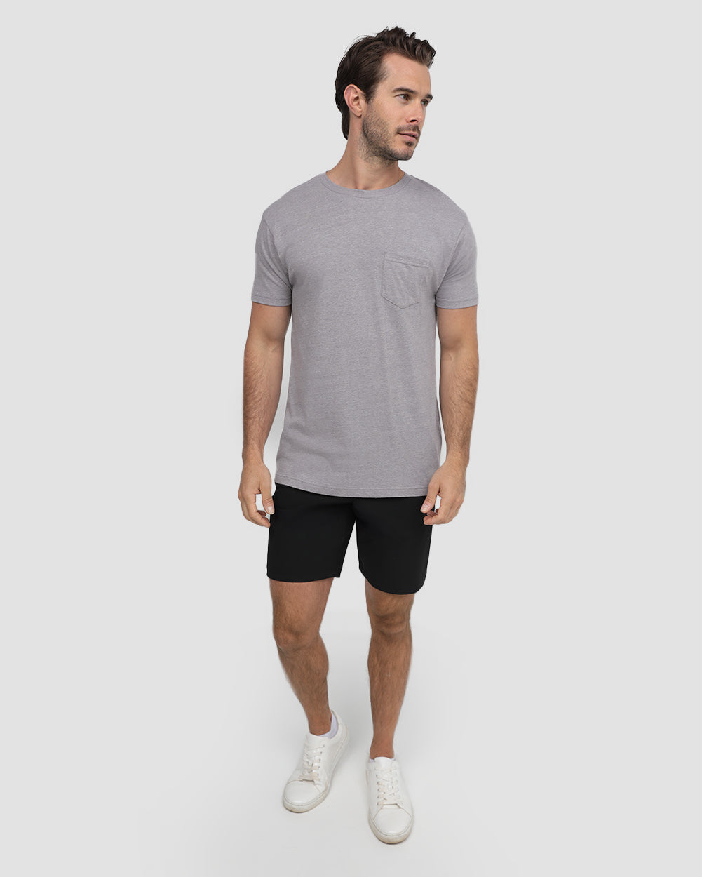 Mens Pocket T Shirt Classic Solid Color Casual Tee