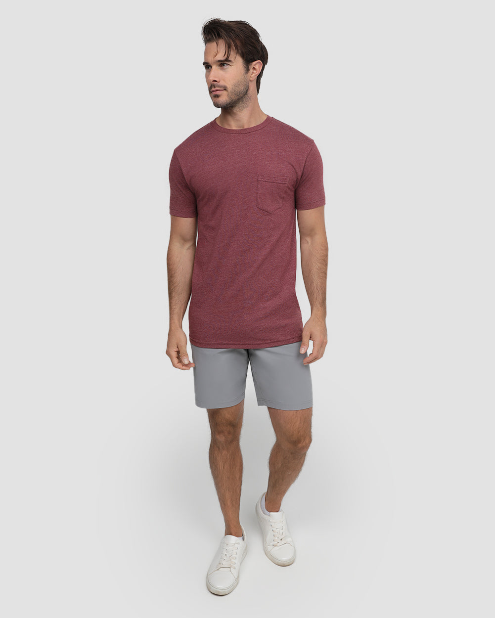 Mens Pocket T Shirt Classic Solid Color Casual Tee