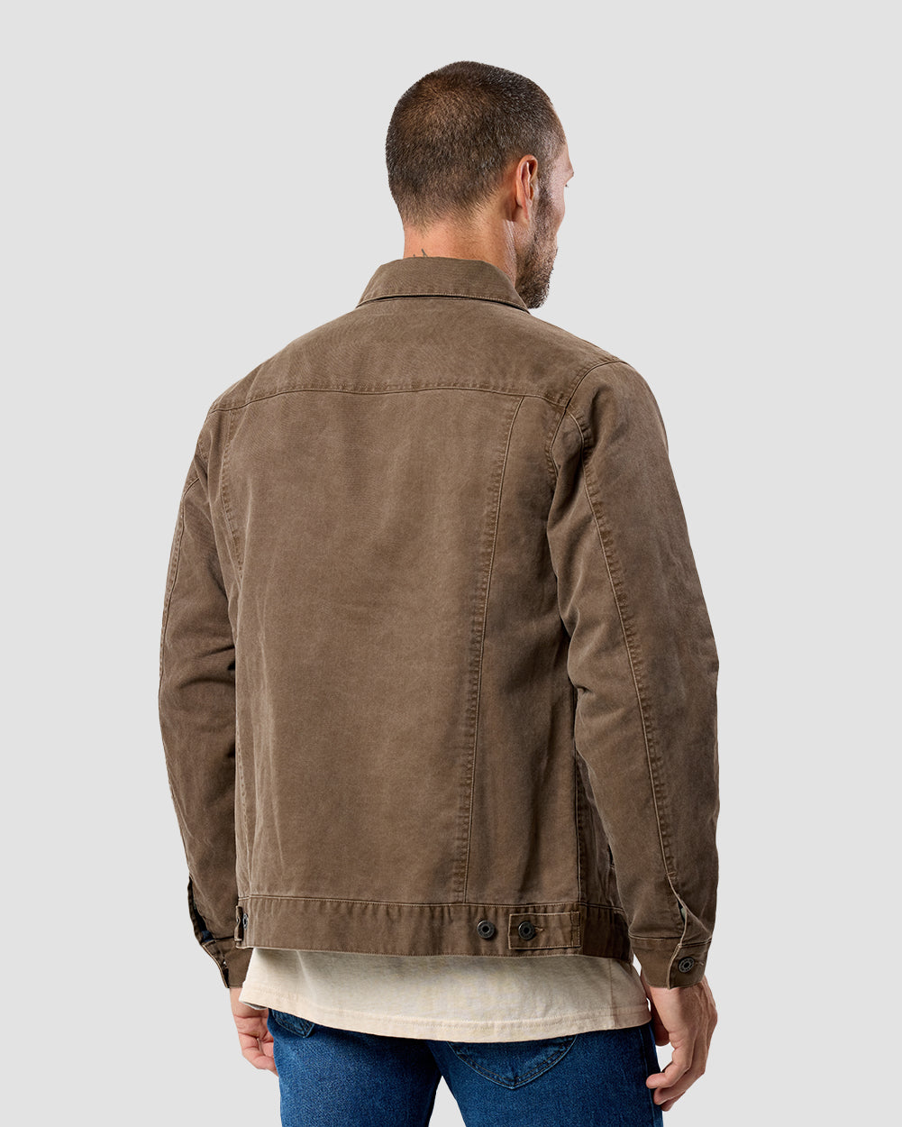 Mens Trucker Jacket Classic Fit Button Up with Chest and Side Pockets