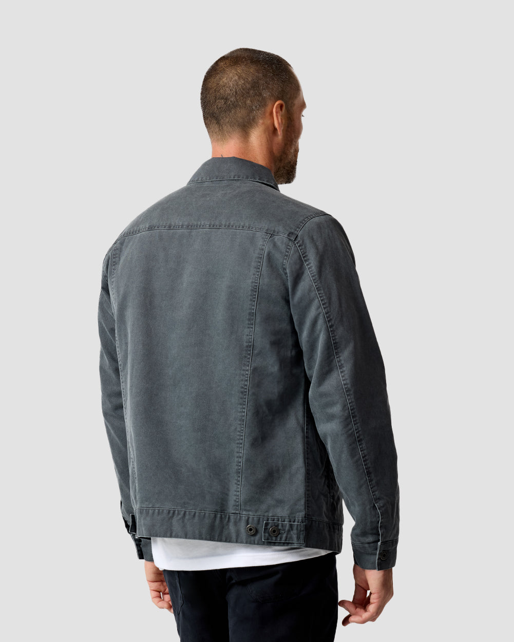 Mens Trucker Jacket Classic Fit Button Up with Chest and Side Pockets