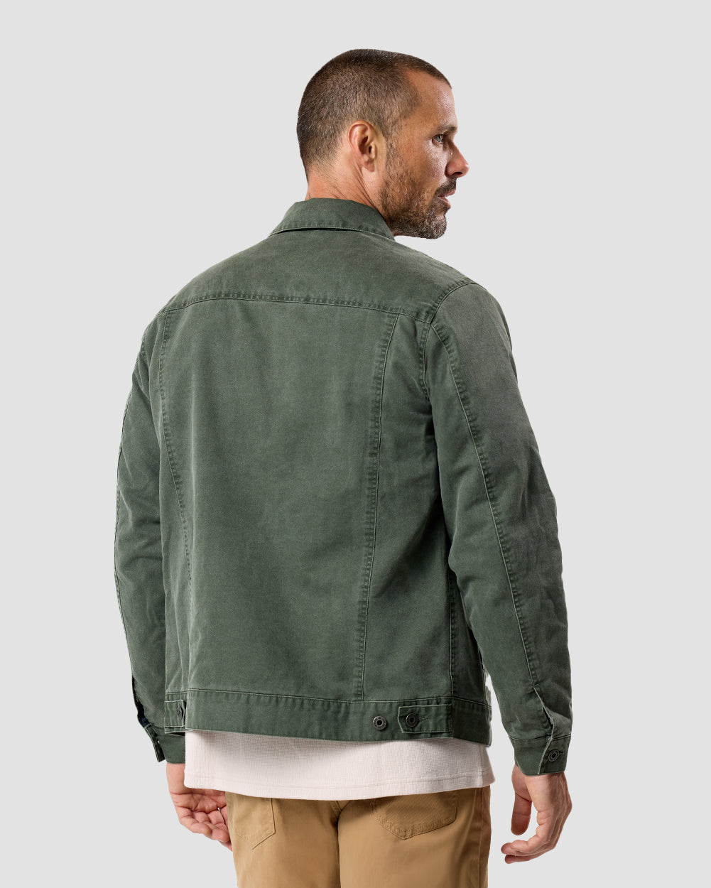 Mens Trucker Jacket Classic Fit Button Up with Chest and Side Pockets