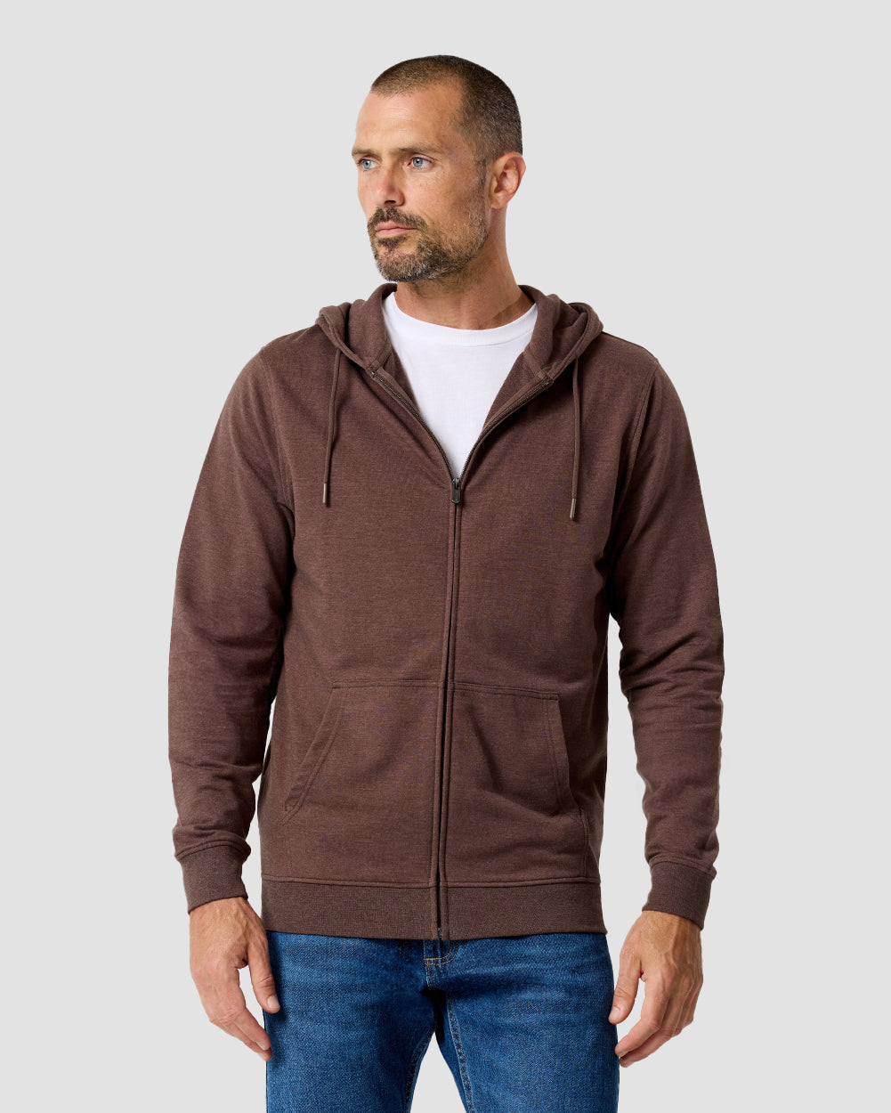 Mens Zip Up Hoodie Casual Fleece Jacket with Front Pockets Long Sleeve Sweatshirt