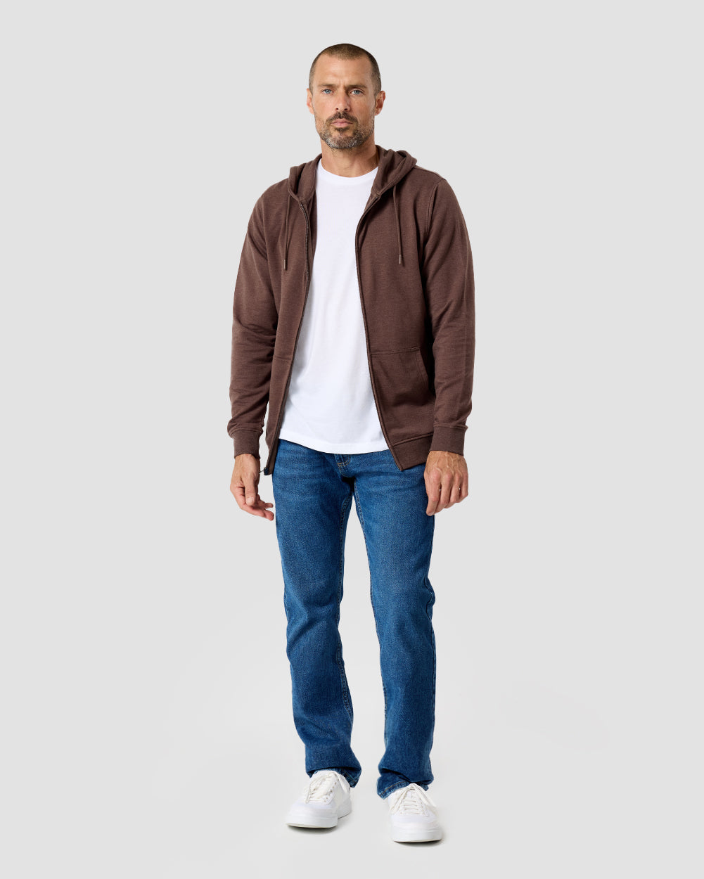 Mens Zip Up Hoodie Casual Fleece Jacket with Front Pockets Long Sleeve Sweatshirt