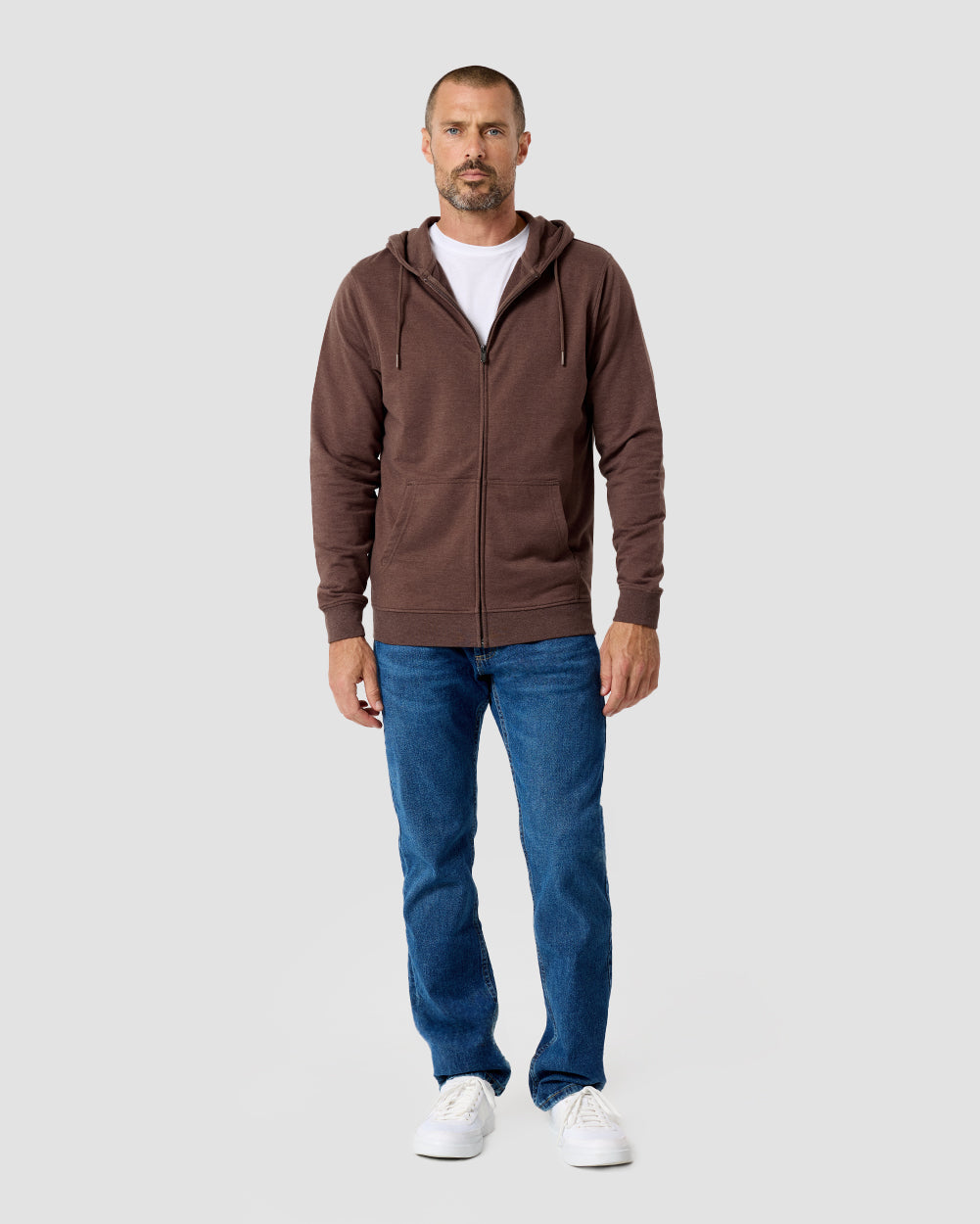 Mens Zip Up Hoodie Casual Fleece Jacket with Front Pockets Long Sleeve Sweatshirt