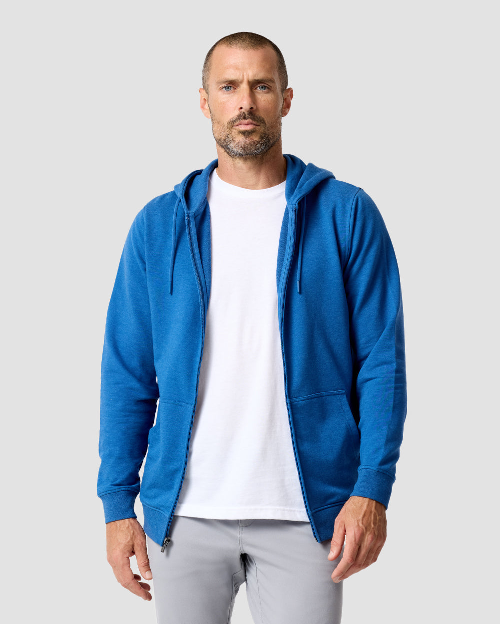 Mens Zip Up Hoodie Casual Fleece Jacket with Front Pockets Long Sleeve Sweatshirt