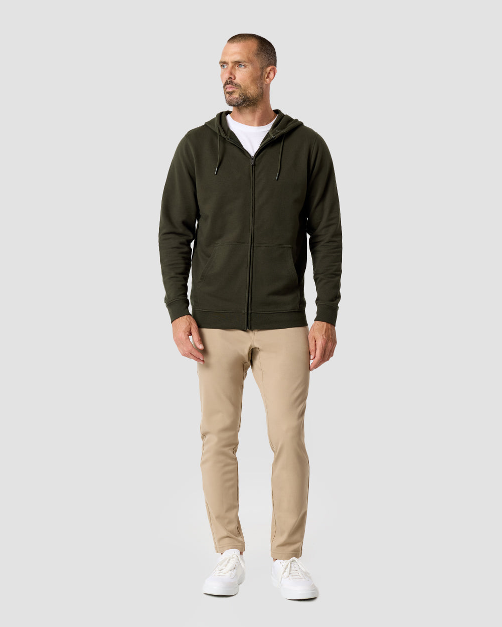 Mens Zip Up Hoodie Casual Fleece Jacket with Front Pockets Long Sleeve Sweatshirt
