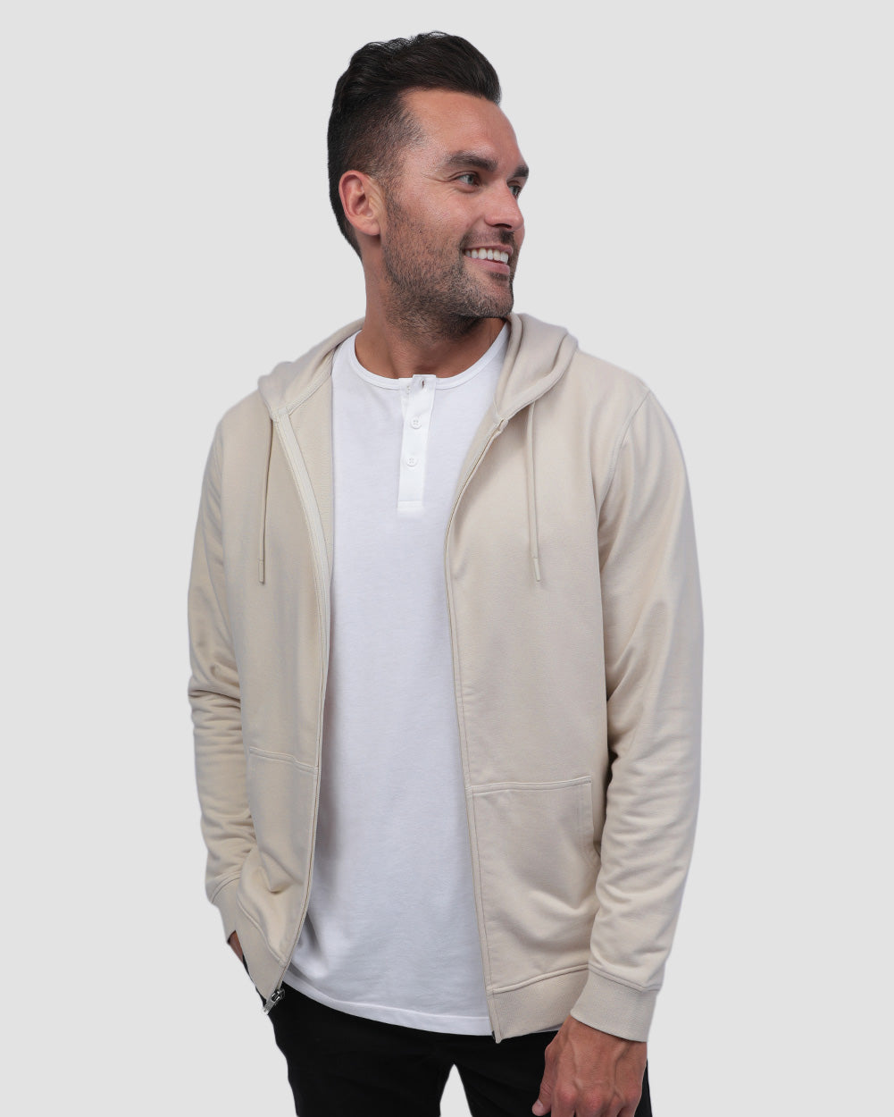 Mens Zip Up Hoodie Casual Fleece Jacket with Front Pockets Long Sleeve Sweatshirt