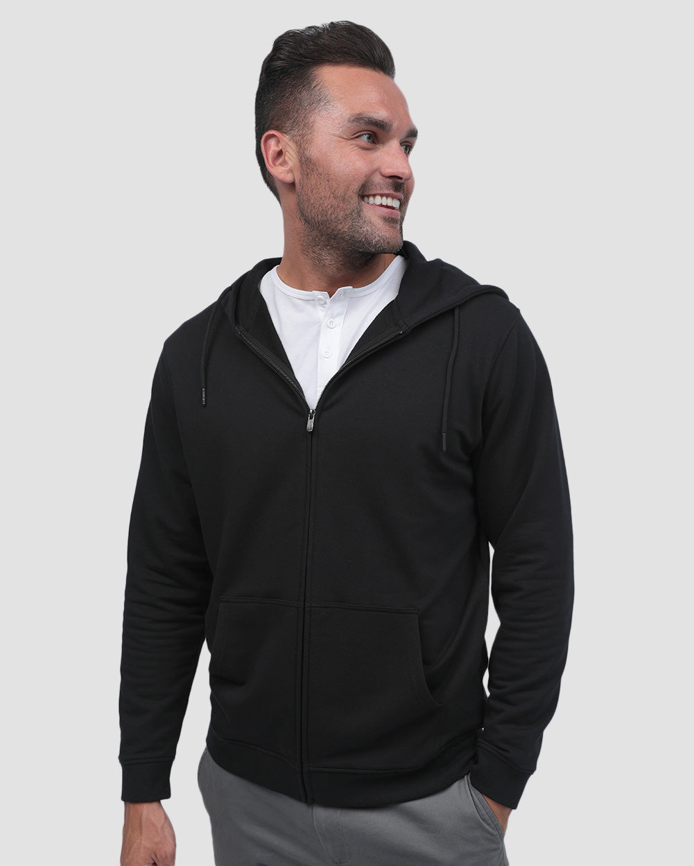 Mens Zip Up Hoodie Casual Fleece Jacket with Front Pockets Long Sleeve Sweatshirt