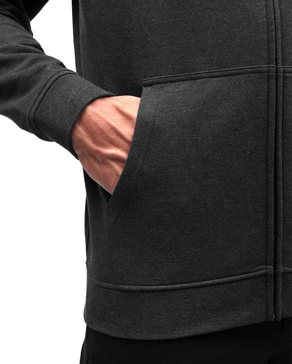 Mens Zip Up Hoodie Casual Fleece Jacket with Front Pockets Long Sleeve Sweatshirt