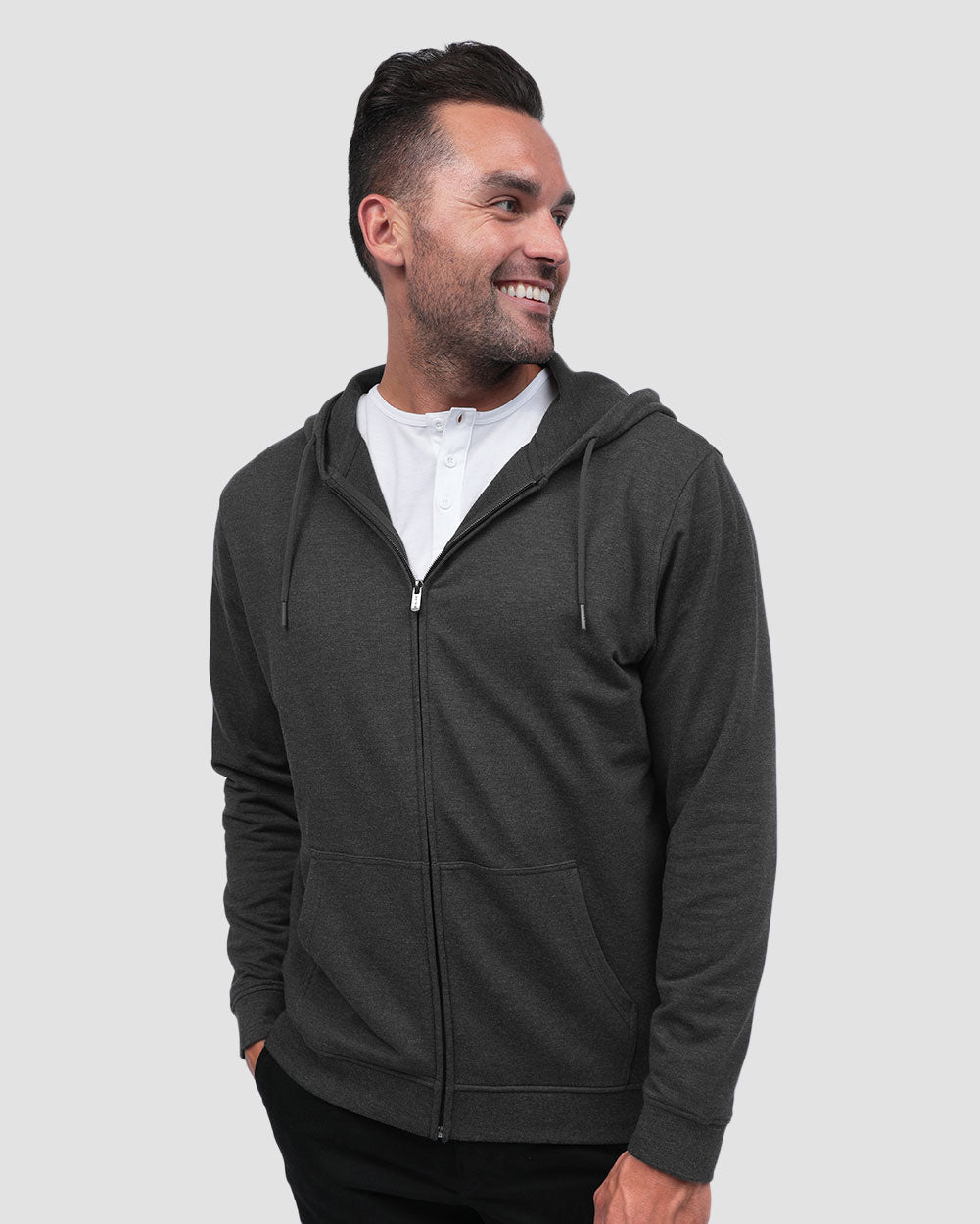 Mens Zip Up Hoodie Casual Fleece Jacket with Front Pockets Long Sleeve Sweatshirt
