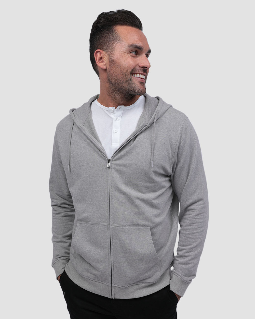 Mens Zip Up Hoodie Casual Fleece Jacket with Front Pockets Long Sleeve Sweatshirt