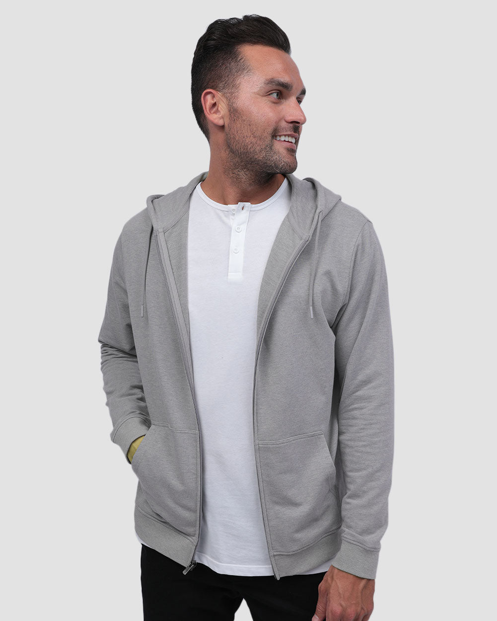 Mens Zip Up Hoodie Casual Fleece Jacket with Front Pockets Long Sleeve Sweatshirt