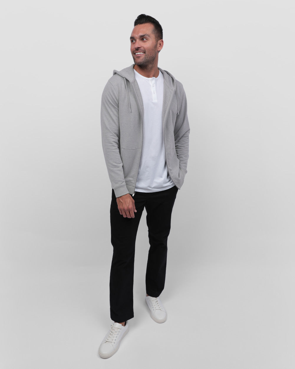 Mens Zip Up Hoodie Casual Fleece Jacket with Front Pockets Long Sleeve Sweatshirt
