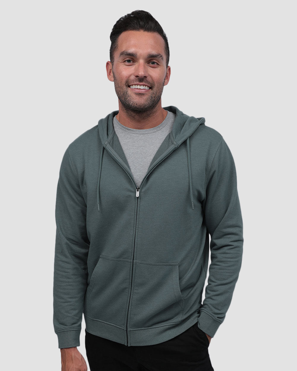 Mens Zip Up Hoodie Casual Fleece Jacket with Front Pockets Long Sleeve Sweatshirt