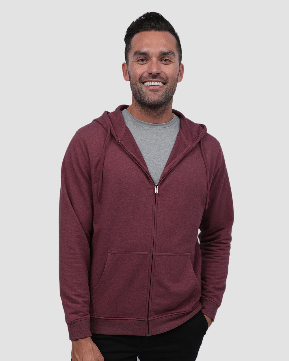 Mens Zip Up Hoodie Casual Fleece Jacket with Front Pockets Long Sleeve Sweatshirt