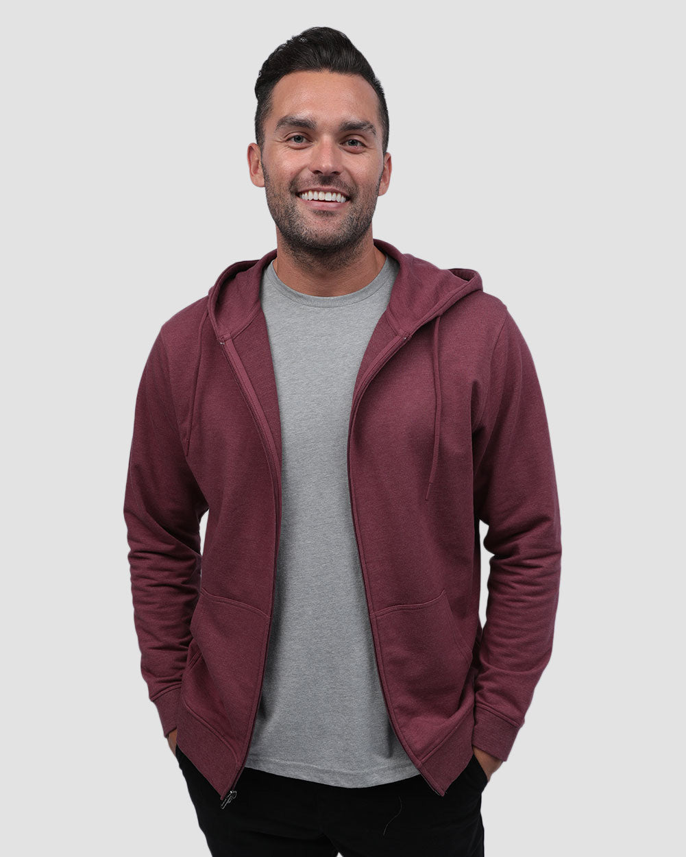 Mens Zip Up Hoodie Casual Fleece Jacket with Front Pockets Long Sleeve Sweatshirt