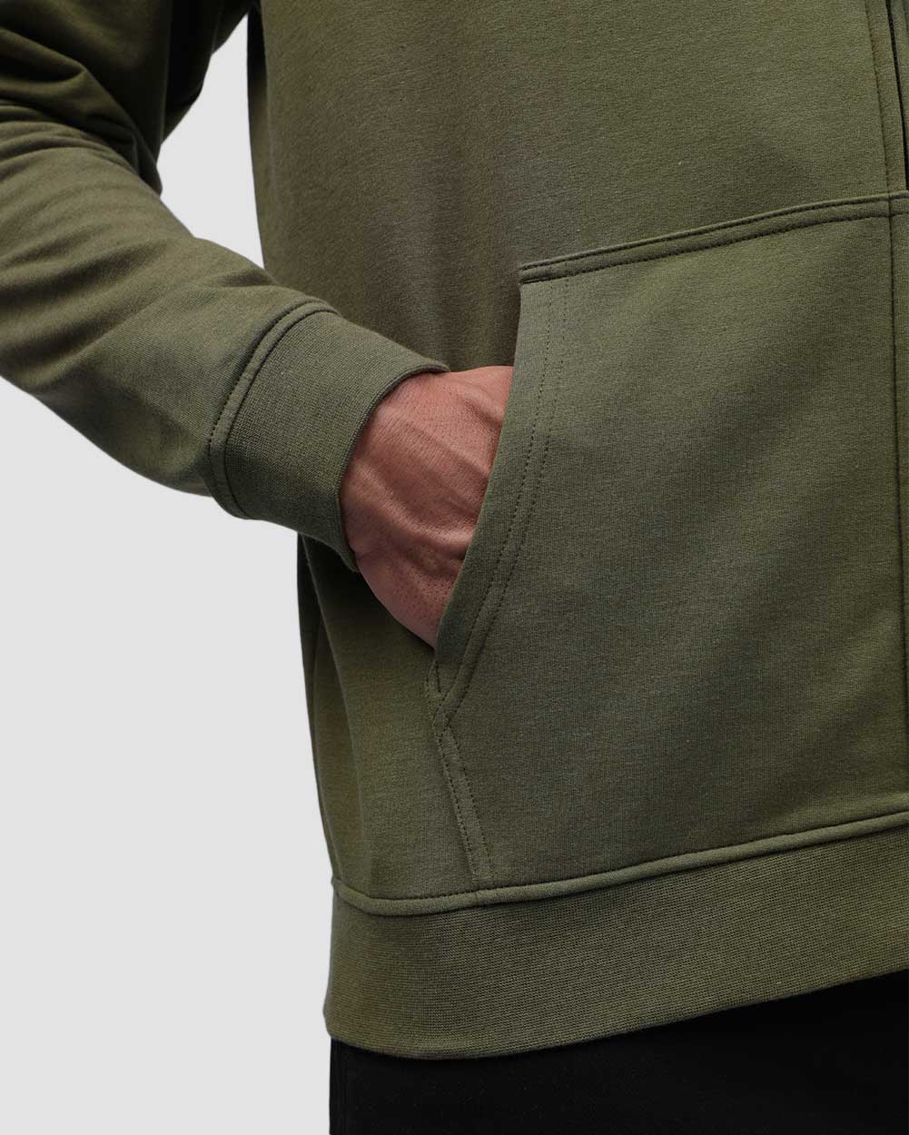 Mens Zip Up Hoodie Casual Fleece Jacket with Front Pockets Long Sleeve Sweatshirt