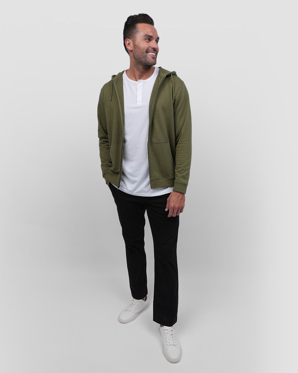 Mens Zip Up Hoodie Casual Fleece Jacket with Front Pockets Long Sleeve Sweatshirt
