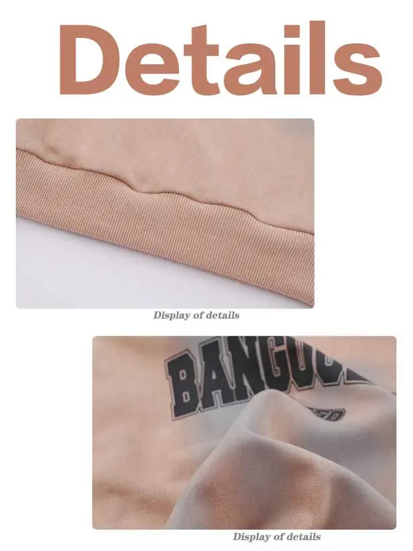 Women's Leisure Letter Washed Crew Neck Sweatshirt
