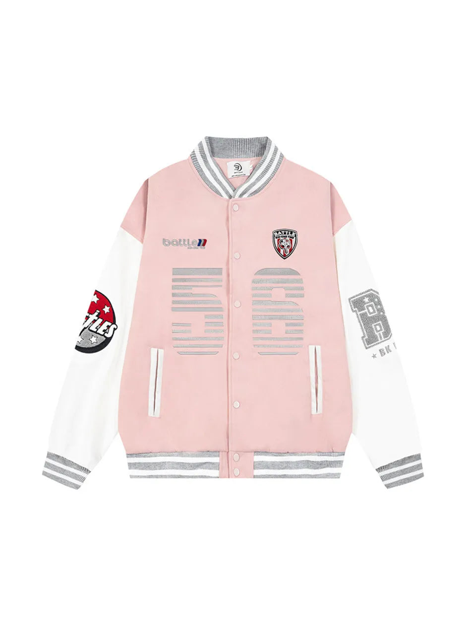 Letter Patchwork Element Baseball Jacket for Men