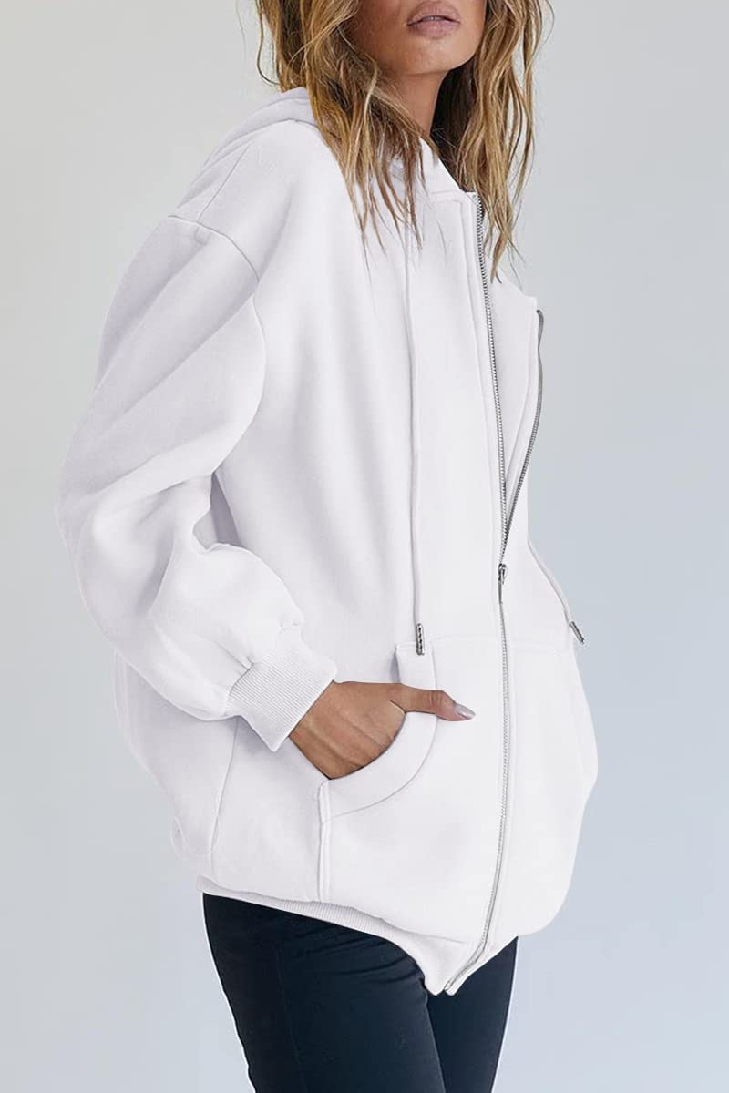 Womens Zip Up Hoodies Long Sleeve Fall Oversized Sweatshirts