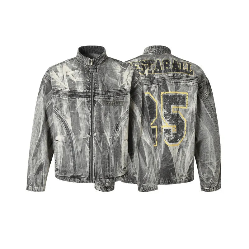 Vintage Wash Made Old Printed Jacket for Man