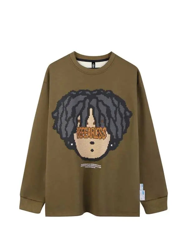 Boy Cartoon Graphic Casual Sweatshirt