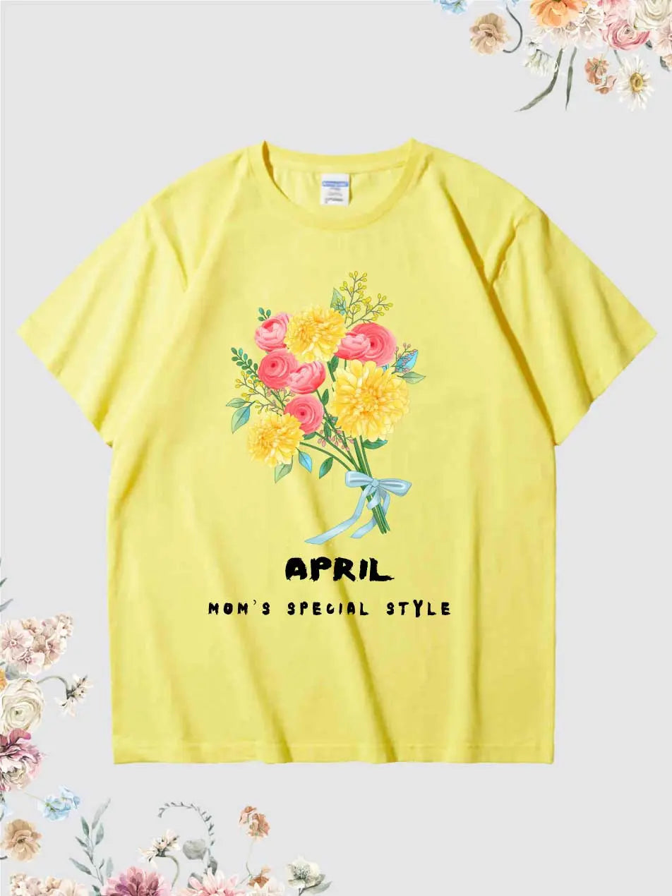Mother's Day Floral Graphic T-shirts