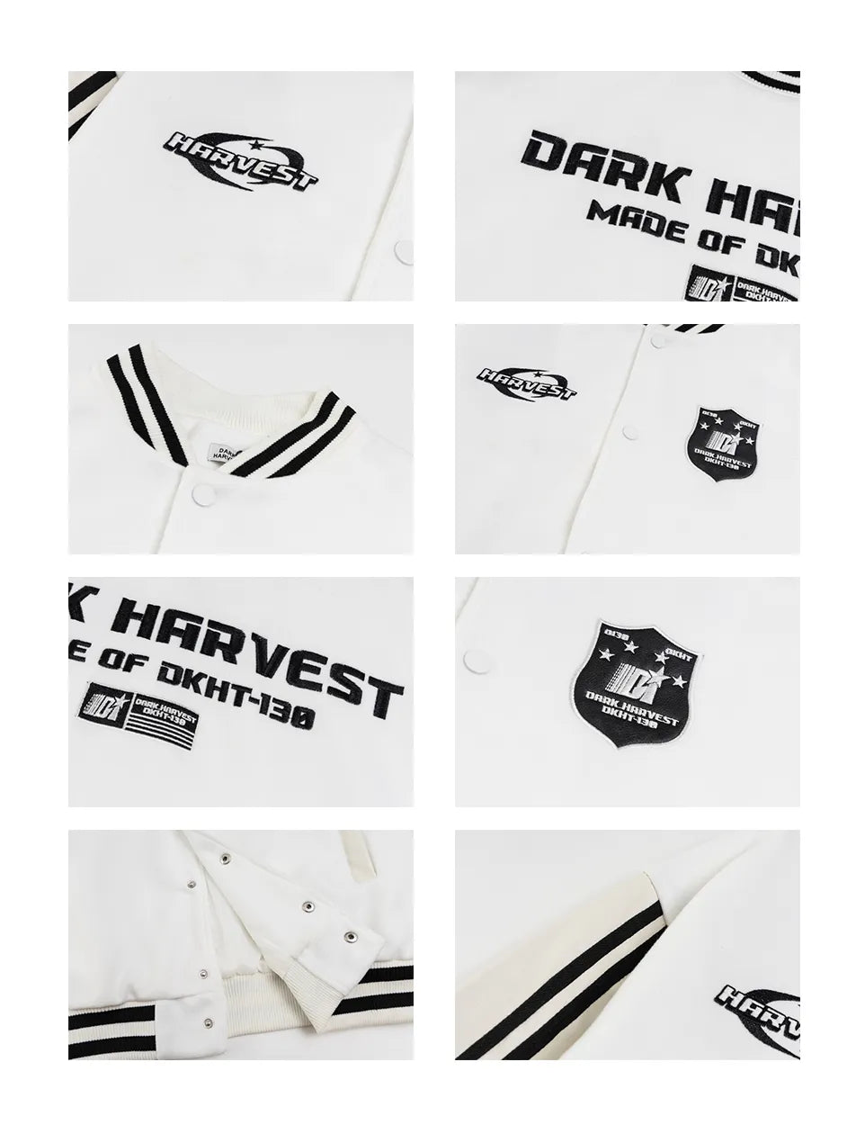 Vintage Letter Patchwork Element Baseball Jacket for Men