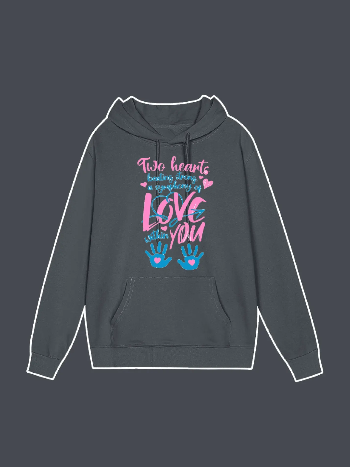 Two Hearts Beating Strong Graphic Hoodie