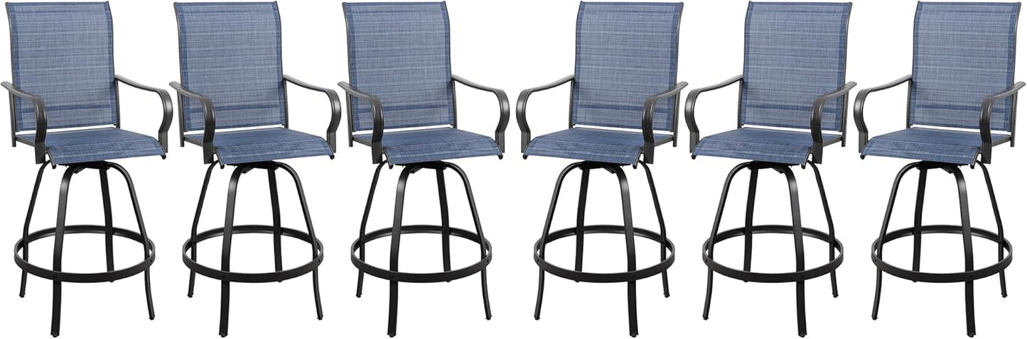 2 Piece Outdoor Patio Swivel Bar Chairs