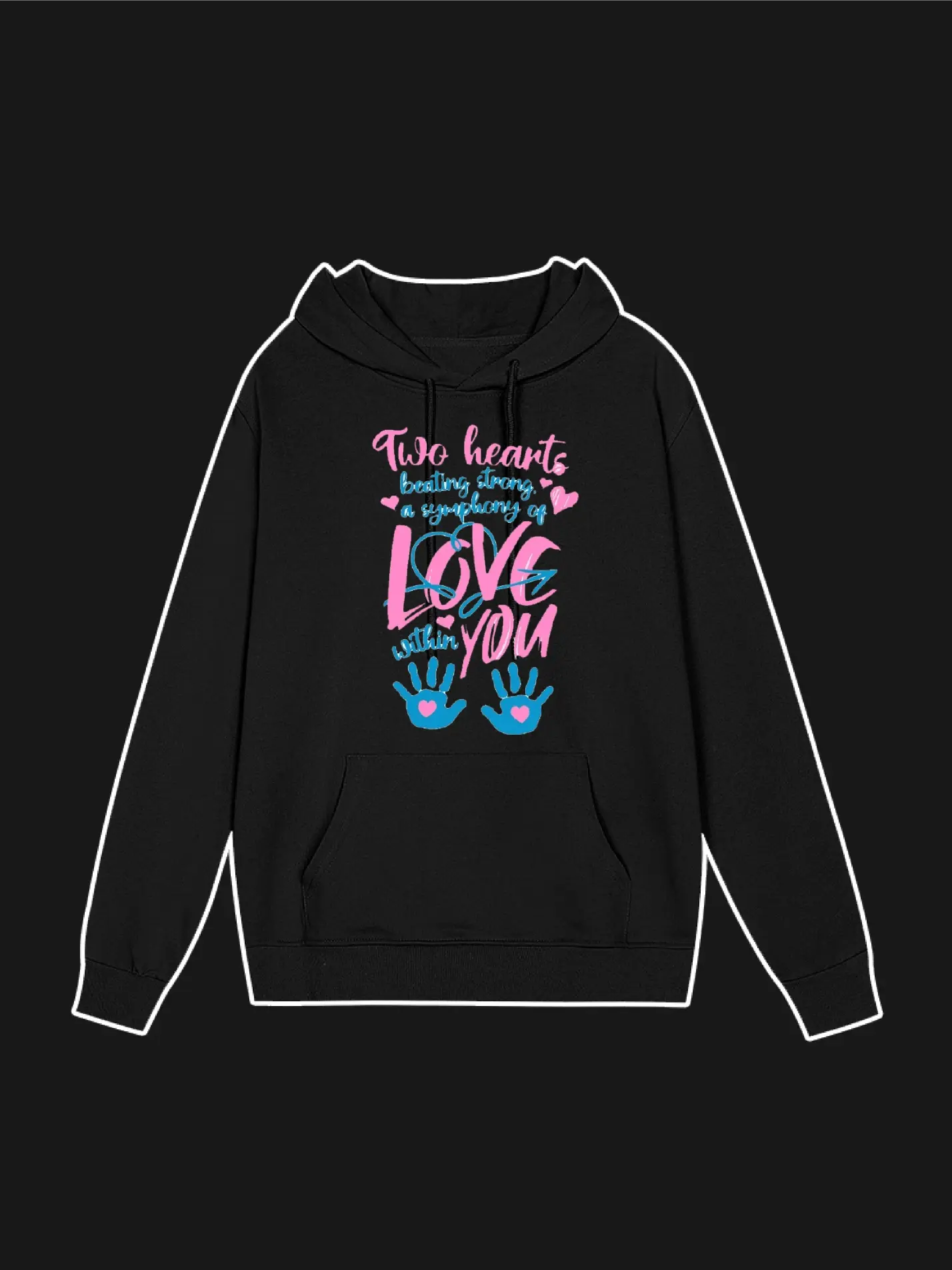 Two Hearts Beating Strong Graphic Hoodie