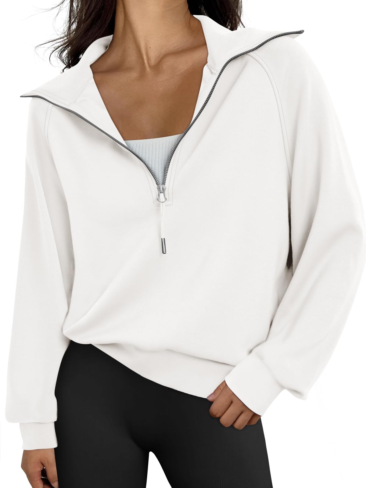 Womens Oversized Sweatshirts Half Zip Pullover Long