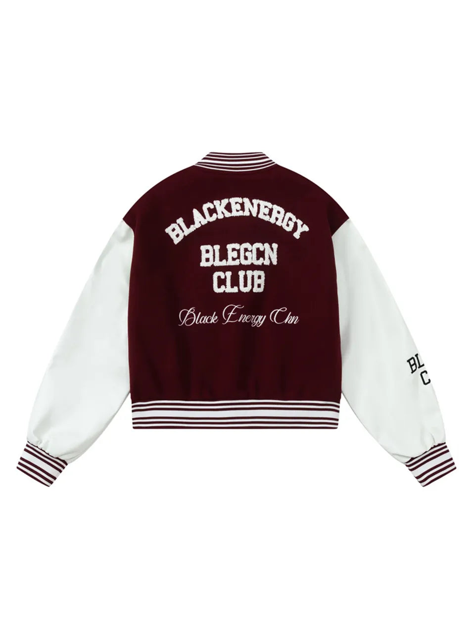 Women's Letter Patchwork Baseball Jacket with Stylish Details