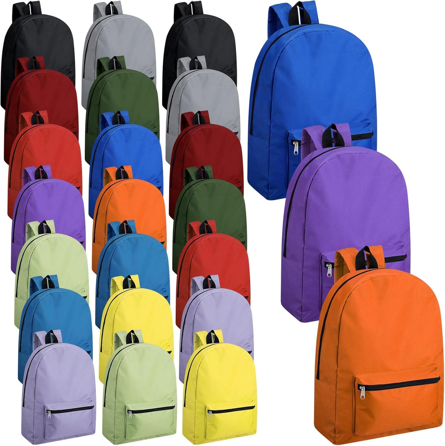 24-Pack 17" School Backpacks Bulk Bookbags Set