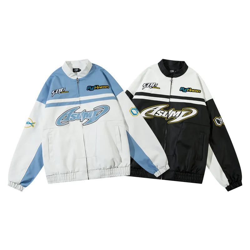 PU Leather Jacket Embroidery Motorcycle Jacket