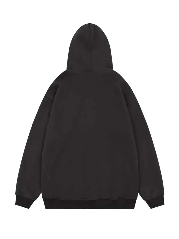 Colorful Star Drawstring Zip-up Hoodie