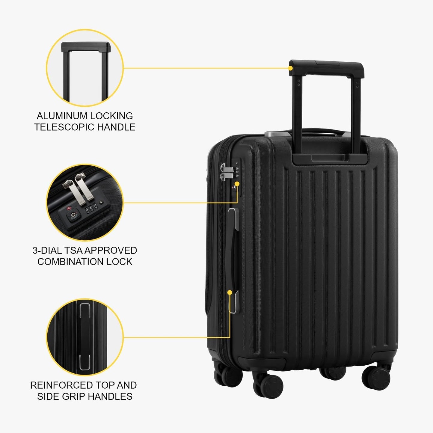 Luggage Airline Approved 20 Inch Expandable Hard Sided Luggages