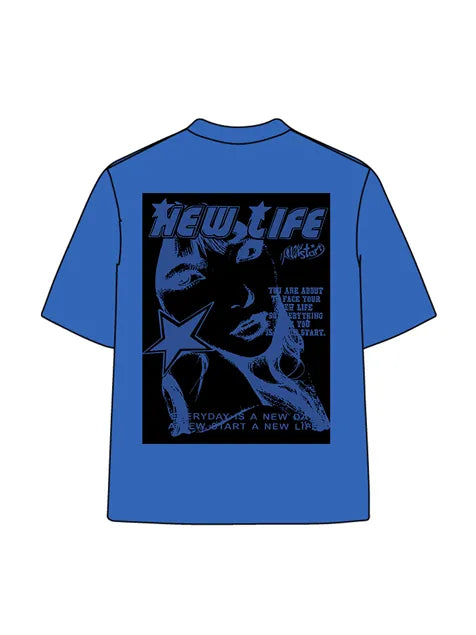 270g Cotton Animation Girl Stars Wash Old T-shirt