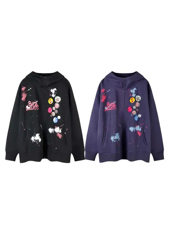 Girl's High Street Graphic Zip Up Hoodie
