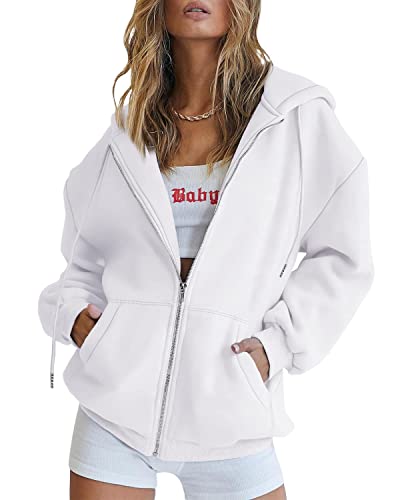Womens Zip Up Hoodies Long Sleeve Fall Oversized Sweatshirts