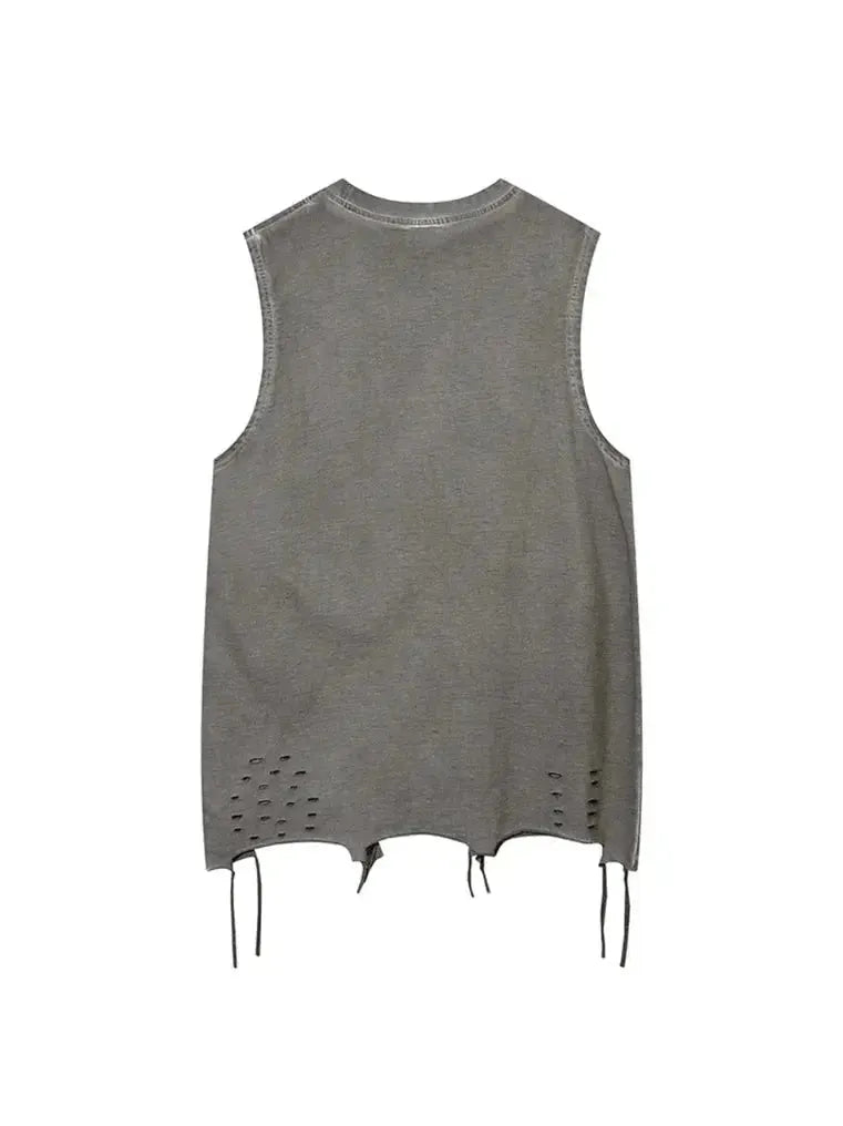 Butterfly Necklace Ripped Vest