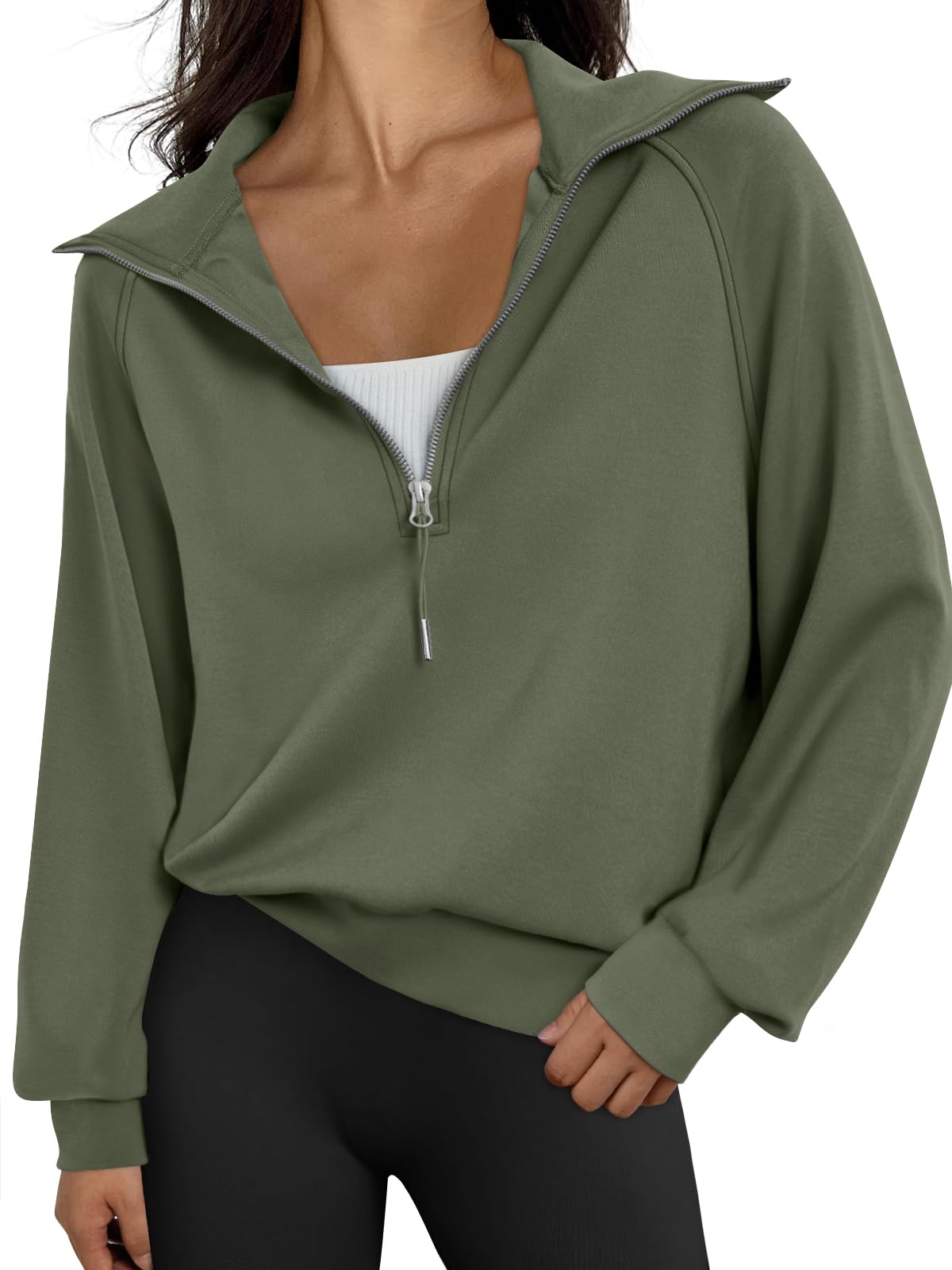 Womens Oversized Sweatshirts Half Zip Pullover Long